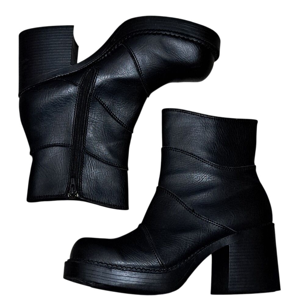 Charlies Chunky Platform Gothic Y2K  Fairycore Ankle Boots Size 11 Black